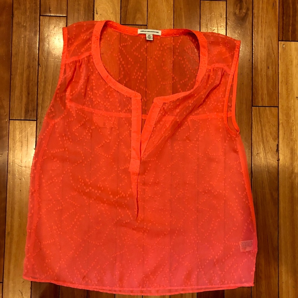 Hot pink sleeveless top from AE